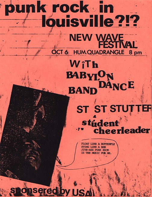 Early punk rock flyer from Louisville